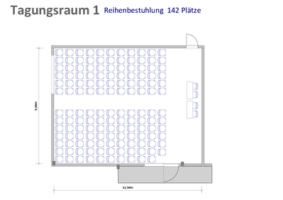 Reihenbestuhlung | 142 Plätze